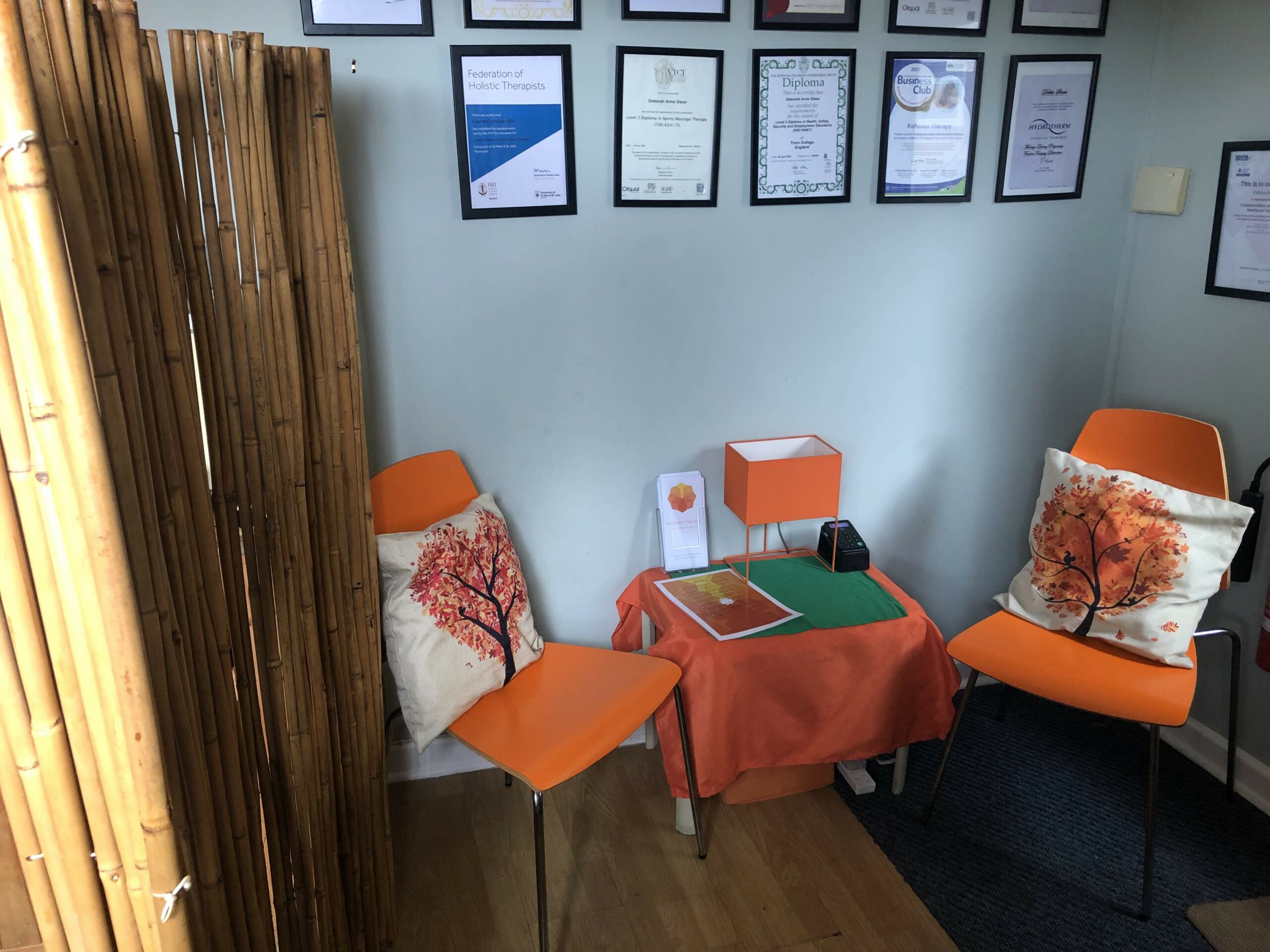 seated area in keheren therapy.